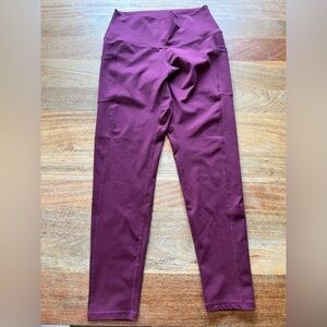 Burgundy Plum High-Waisted Leggings Colorfulkoala - Size L - Like New